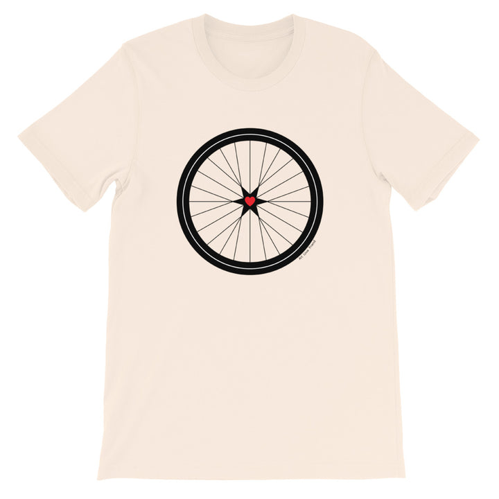 Image of BICYCLE LOVE - Short-Sleeve Unisex T-Shirt - soft cream COLOR OPTION by Art Love Friend.