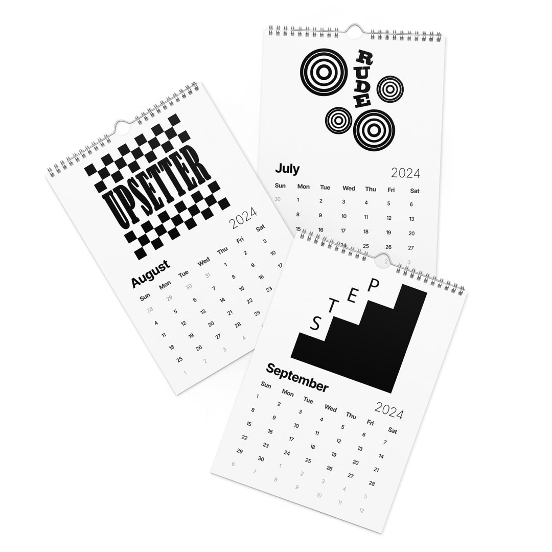 Wall calendar (2024) - TWO TONE SKA - BLACK AND WHITE - AUTHENTIC ALLOWING COLLECTION