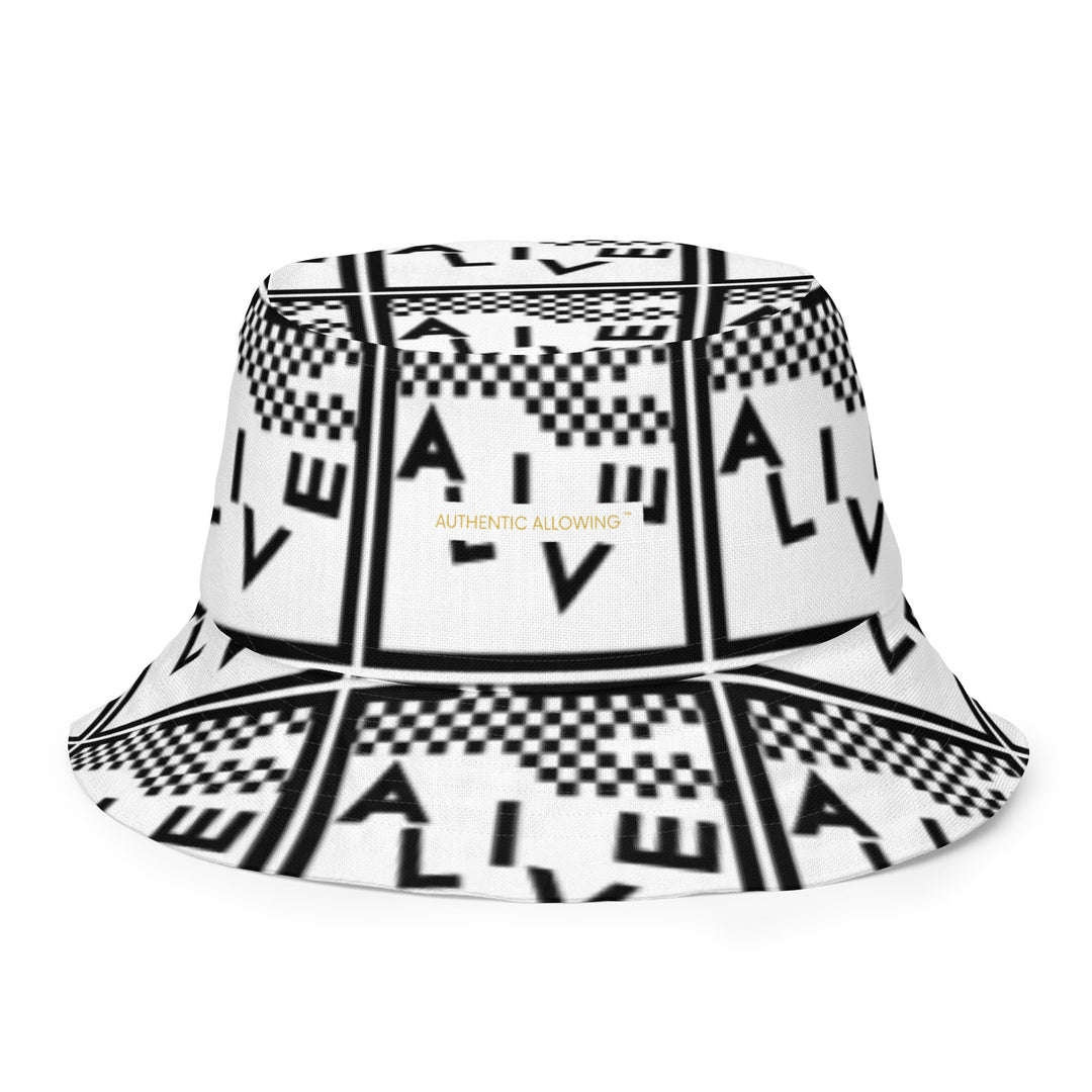 ALIVE REVERSIBLE BUCKET HAT - TWO TONE SKA - BLACK AND WHITE - AUTHENTIC ALLOWING COLLECTION