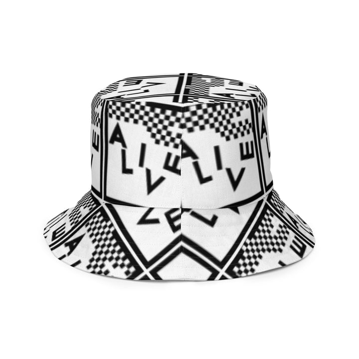 ALIVE REVERSIBLE BUCKET HAT - TWO TONE SKA - BLACK AND WHITE - AUTHENTIC ALLOWING COLLECTION