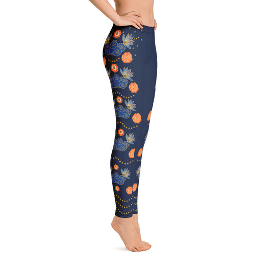 LETS ALL BE FRIENDS WOMEN'S XS-XL NAVYLeggings product image, right view