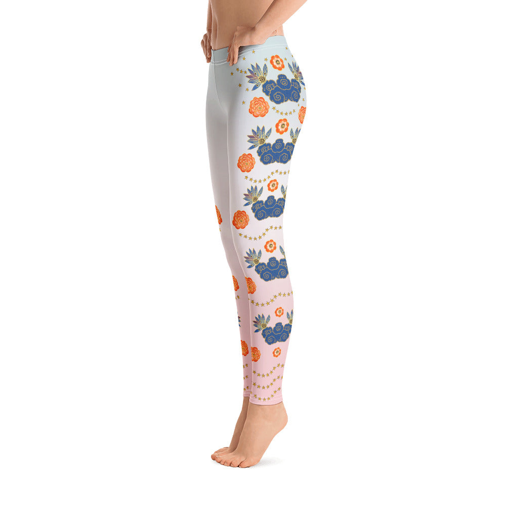 LETS ALL BE FRIENDS WOMEN'S XS-XL PINK & BLUE Leggings