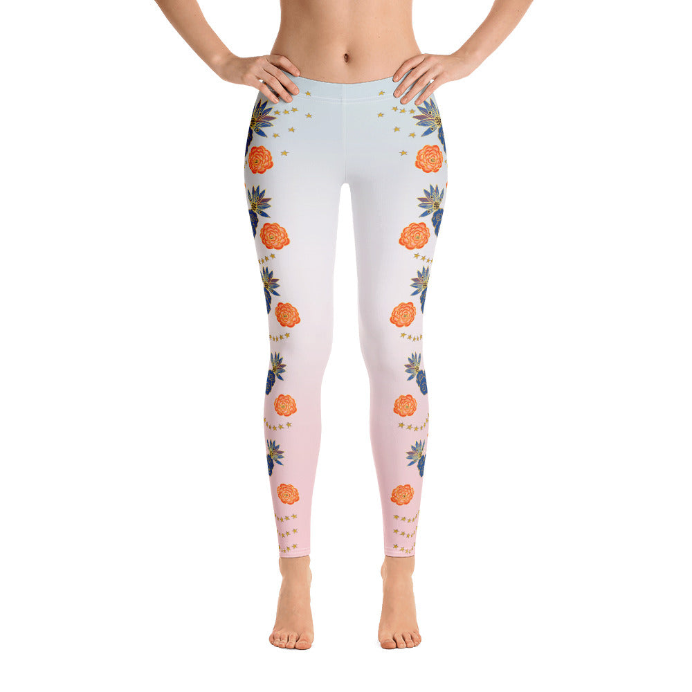 LETS ALL BE FRIENDS WOMEN'S XS-XL PINK & BLUE Leggings