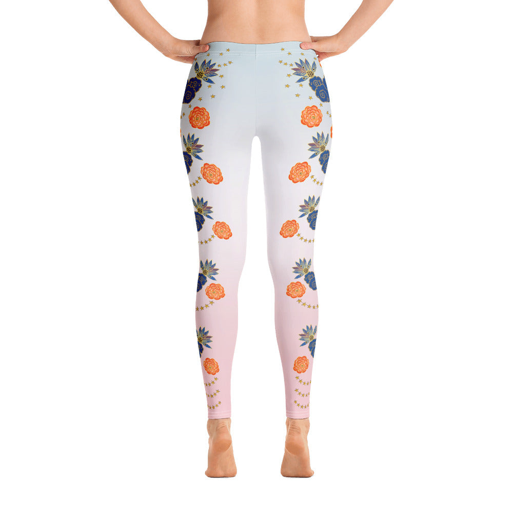 LETS ALL BE FRIENDS - PINK & BLUE-  Leggings - for Women