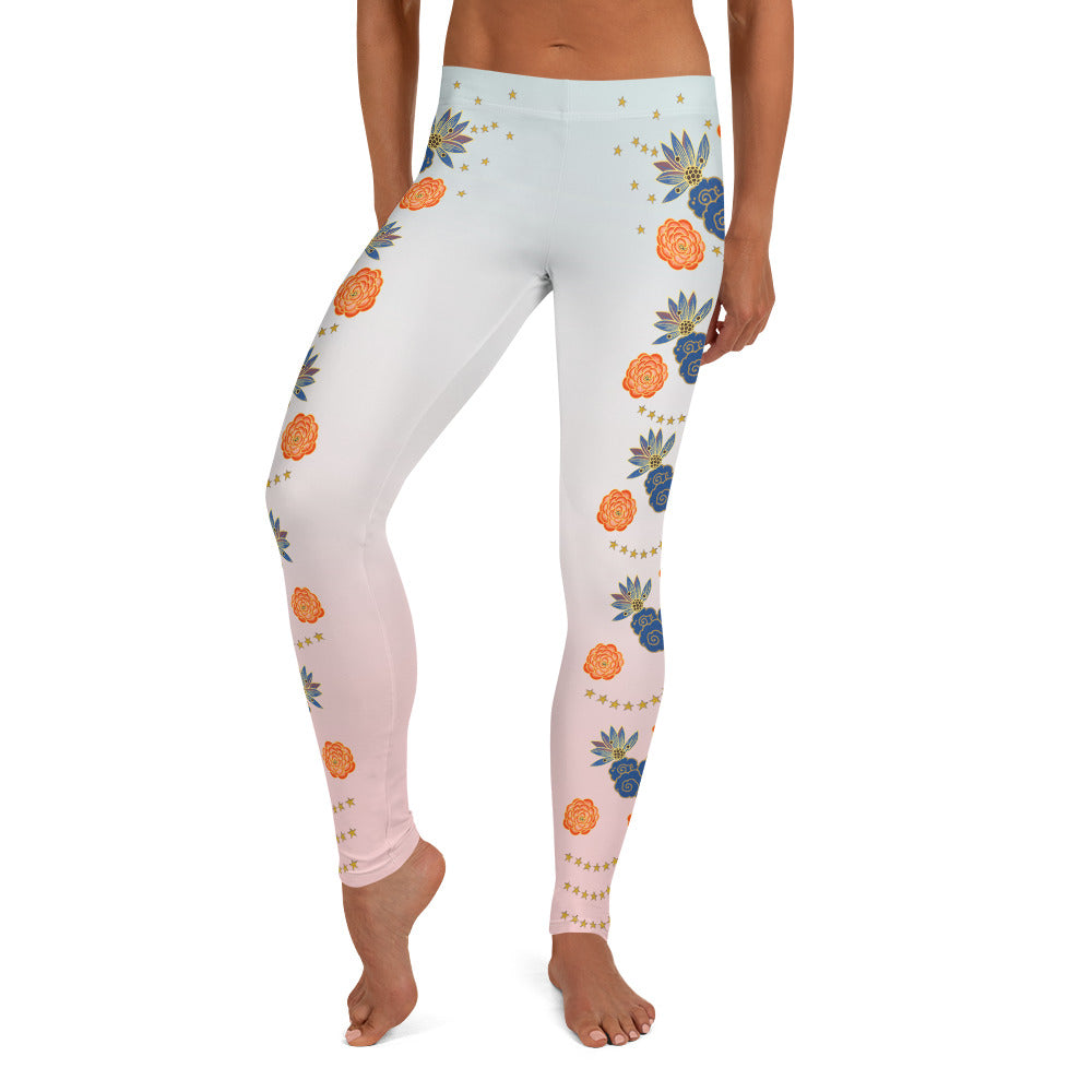 LETS ALL BE FRIENDS WOMEN'S XS-XL PINK & BLUE Leggings