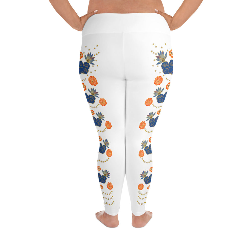 LETS ALL BE FRIENDS WOMEN'S 2XL-6XL WHITE Leggings