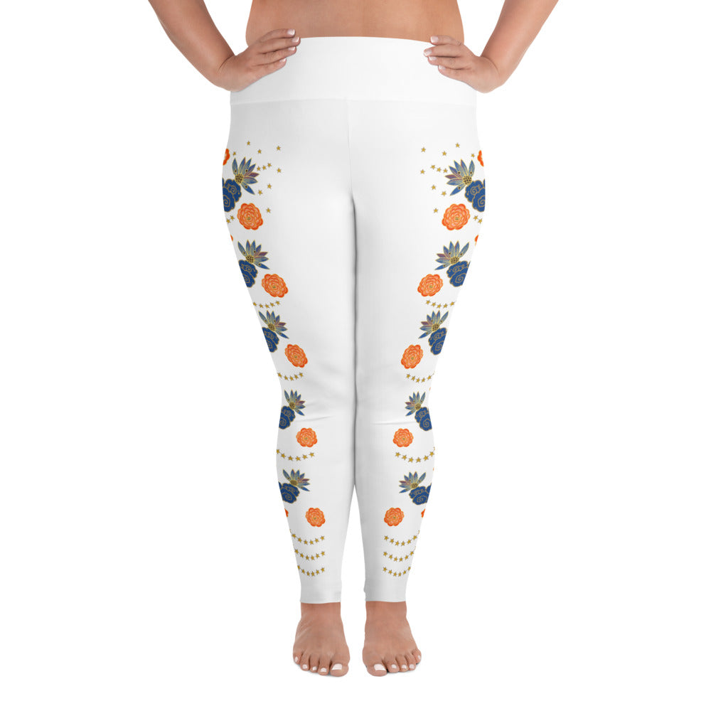 LETS ALL BE FRIENDS WOMEN'S 2XL-6XL WHITE Leggings