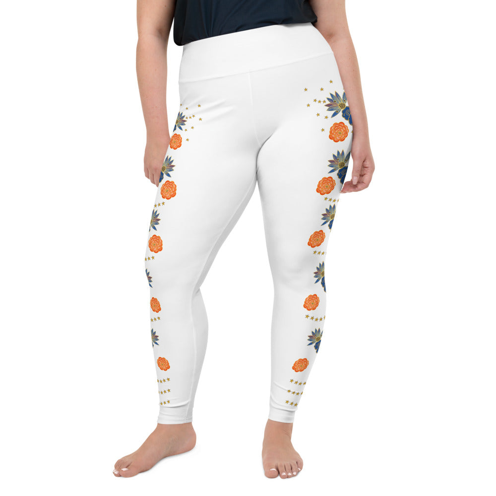 LETS ALL BE FRIENDS WOMEN'S 2XL-6XL WHITE Leggings