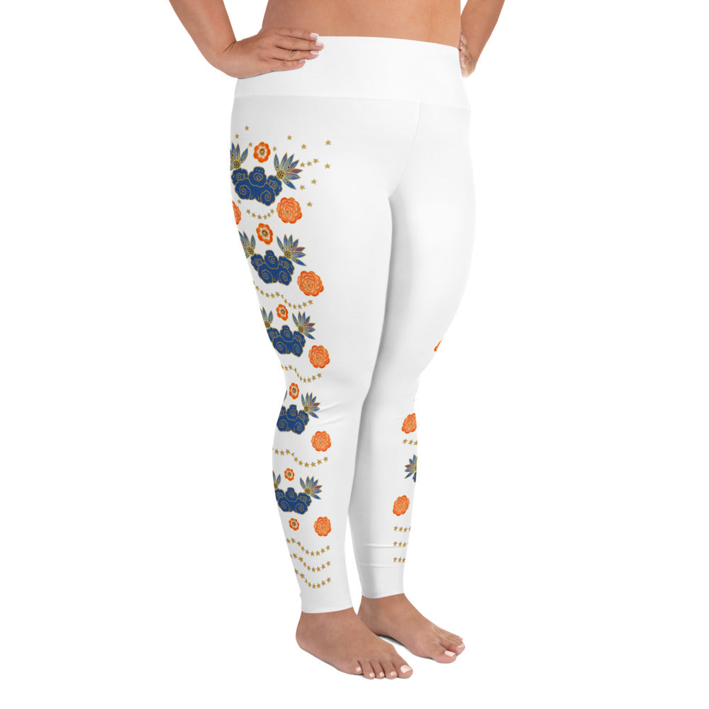 LETS ALL BE FRIENDS WOMEN'S 2XL-6XL WHITE Leggings