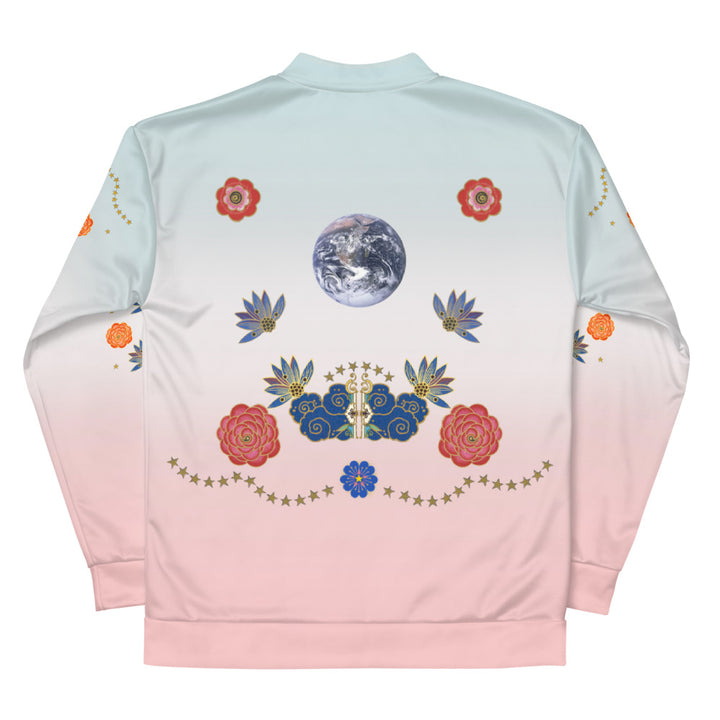 LETS ALL BE FRIENDS - SKY BLUE TO AIRY PINK - Unisex Bomber Jacket