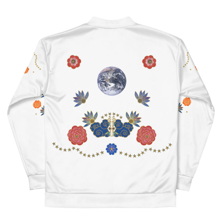 LETS ALL BE FRIENDS - WHITE - Unisex Bomber Jacket