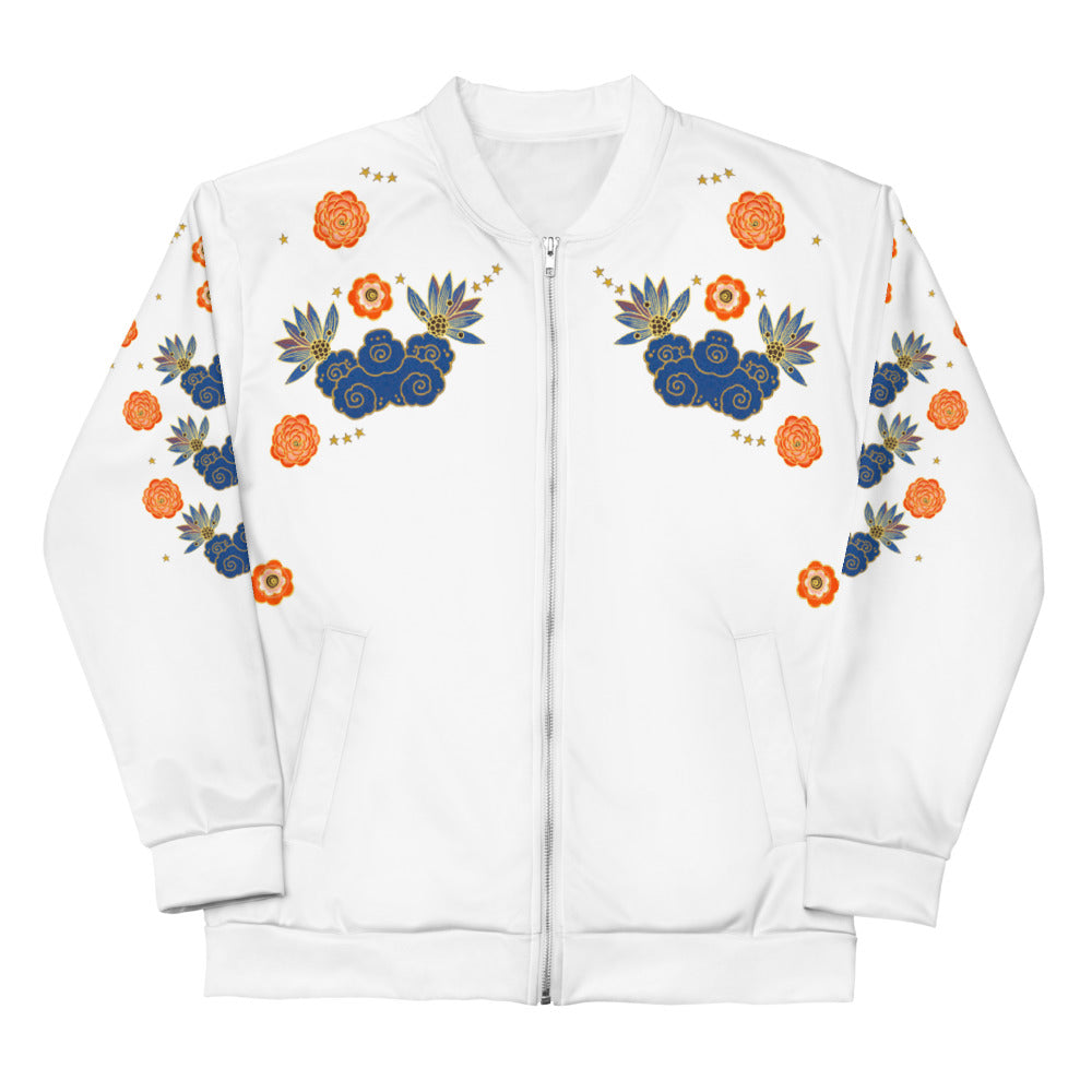 LETS ALL BE FRIENDS WHITE Bomber Jacket