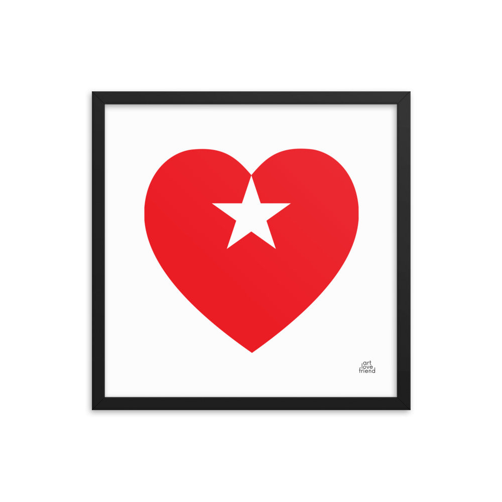 HEART STAR - Framed Art Print