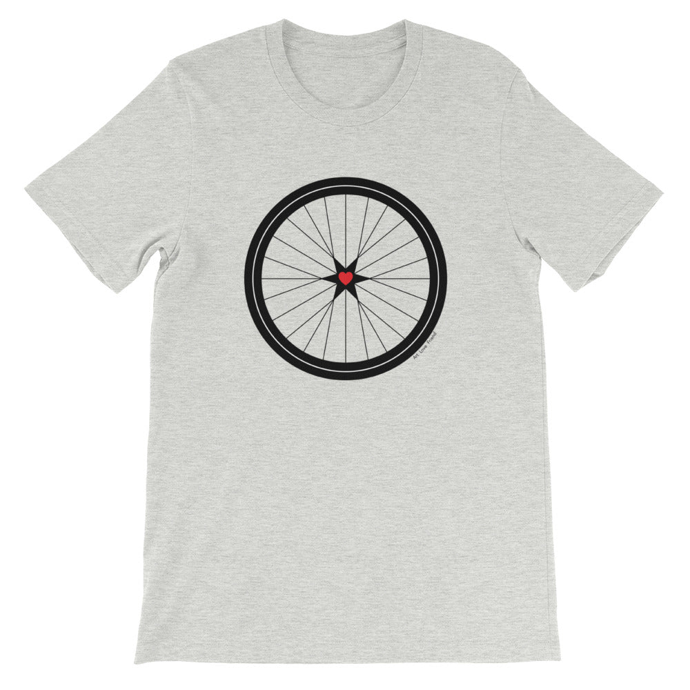 Image of BICYCLE LOVE - Short-Sleeve Unisex T-Shirt - athletic heather COLOR OPTION by Art Love Friend.