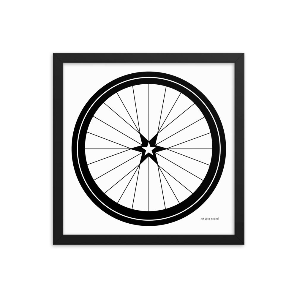 Image of BICYCLE LOVE - Star Wheel Framed poster - 14 x 14 SIZE OPTION by Art Love Friend.