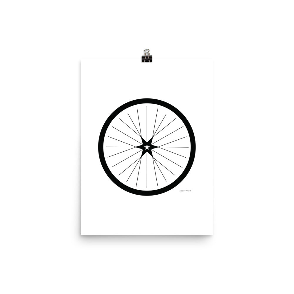 Image of BICYCLE LOVE - Shining Star Wheel Poster - 12 x 16 SIZE OPTION by Art Love Friend.