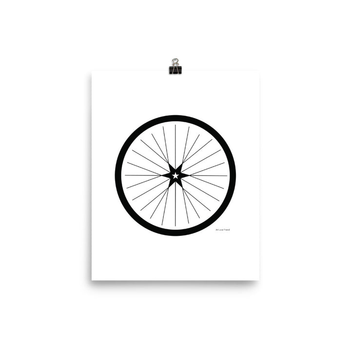 Image of BICYCLE LOVE - Shining Star Wheel Poster - 8 x 10 SIZE OPTION by Art Love Friend.
