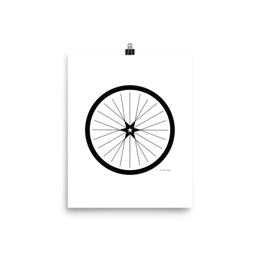 Image of BICYCLE LOVE - Shining Star Wheel Poster - 8 x 10 SIZE OPTION by Art Love Friend.