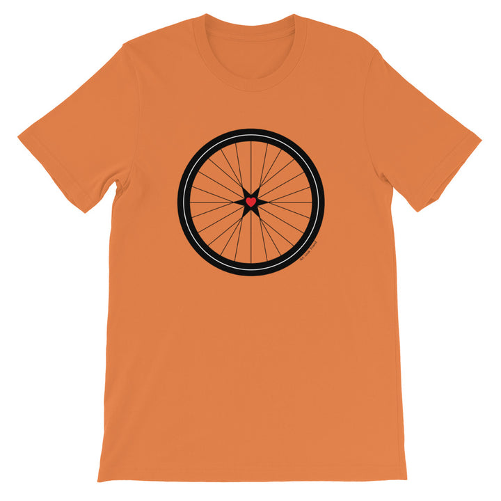 Image of BICYCLE LOVE - Short-Sleeve Unisex T-Shirt - burnt orange COLOR OPTION by Art Love Friend.