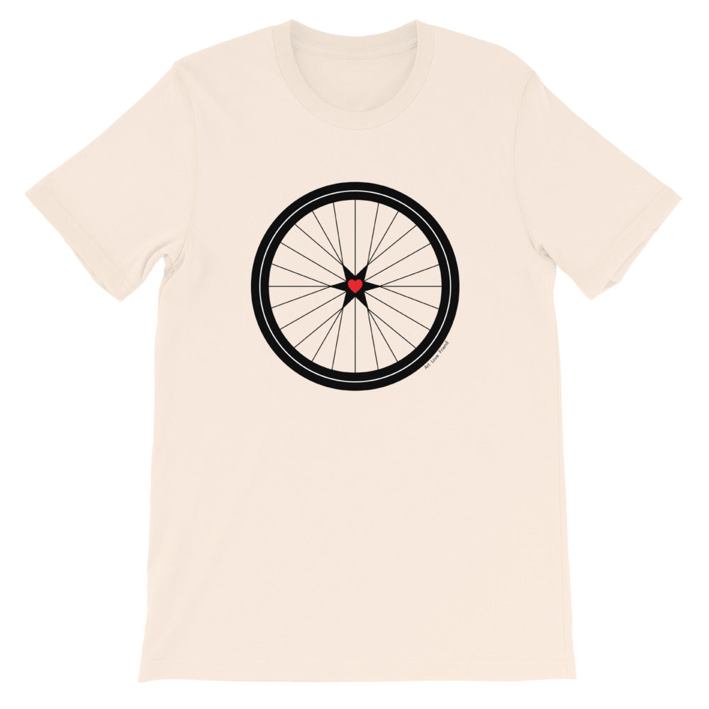 Image of BICYCLE LOVE - Short-Sleeve Unisex T-Shirt - soft cream COLOR OPTION by Art Love Friend.