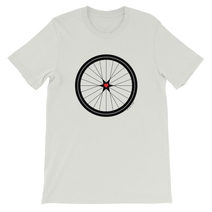 Image of BICYCLE LOVE - Short-Sleeve Unisex T-Shirt - silver COLOR OPTION by Art Love Friend.