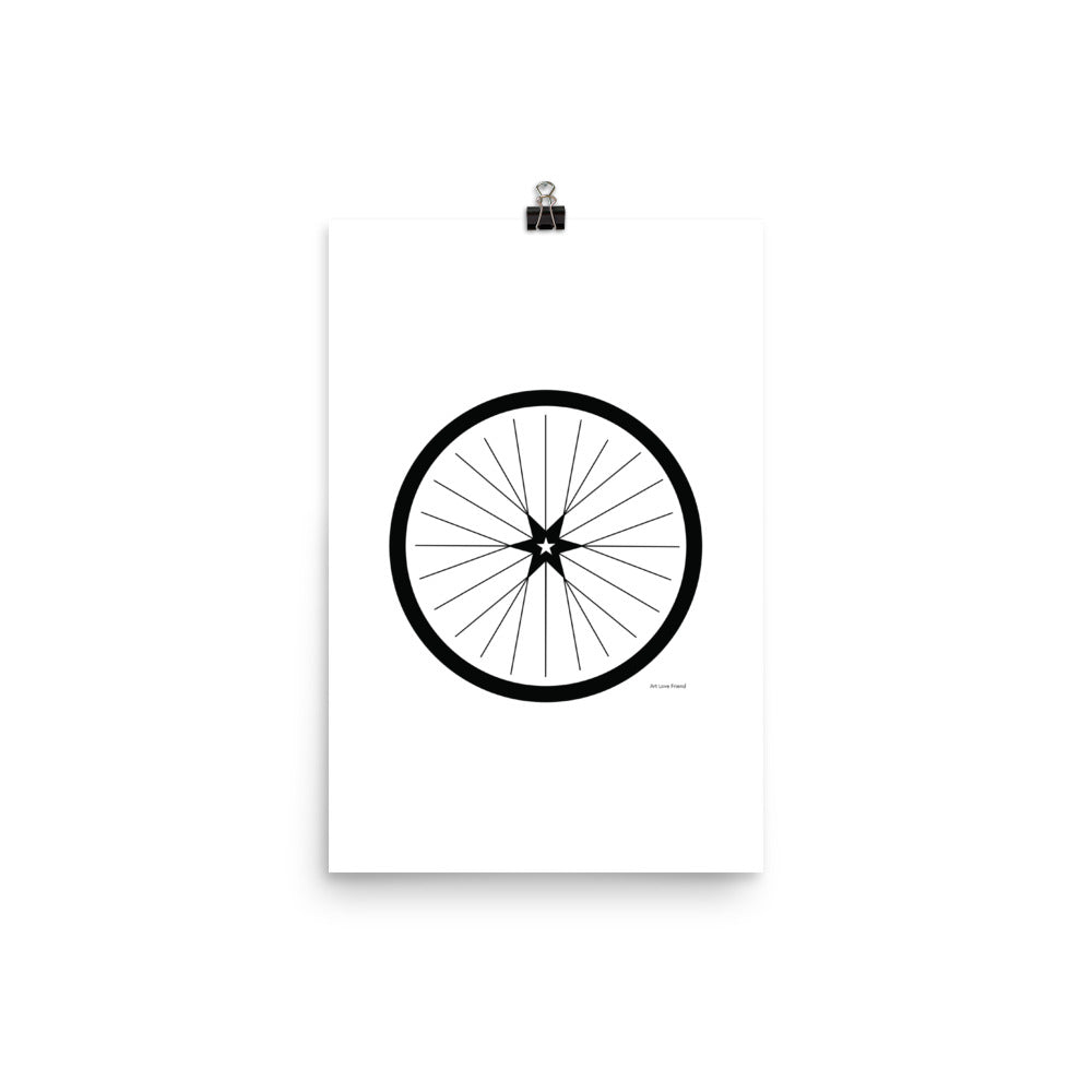 Image of BICYCLE LOVE - Shining Star Wheel Poster - 12 x 18 SIZE OPTION by Art Love Friend.