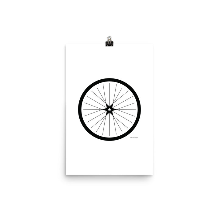 Image of BICYCLE LOVE - Shining Star Wheel Poster - 12 x 18 SIZE OPTION by Art Love Friend.