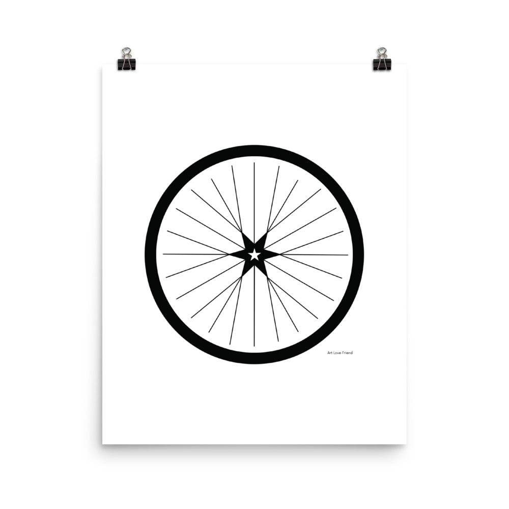 Image of BICYCLE LOVE - Shining Star Wheel Poster - 16 x 20 SIZE OPTION by Art Love Friend.