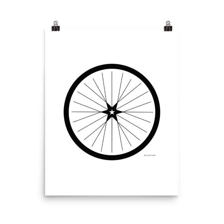 Image of BICYCLE LOVE - Shining Star Wheel Poster - 16 x 20 SIZE OPTION by Art Love Friend.