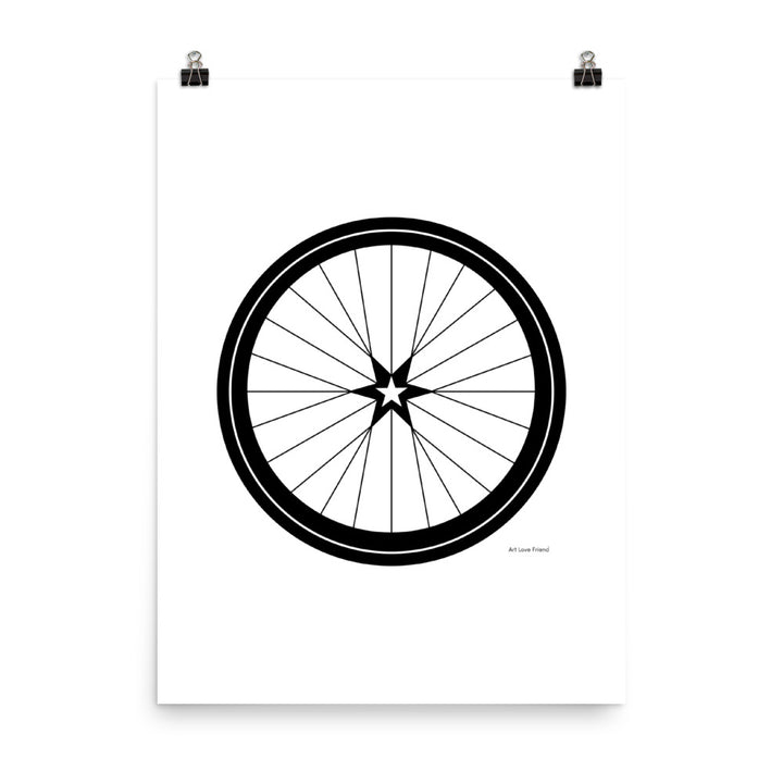 Image of BICYCLE LOVE - Star Wheel poster - 18 x 24 SIZE OPTION by Art Love Friend.