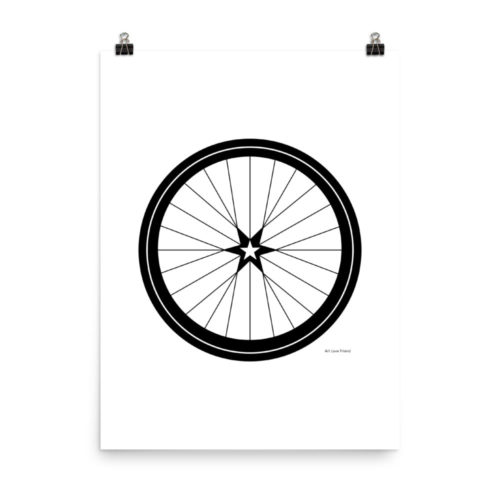 Image of BICYCLE LOVE - Star Wheel poster - 18 x 24 SIZE OPTION by Art Love Friend.