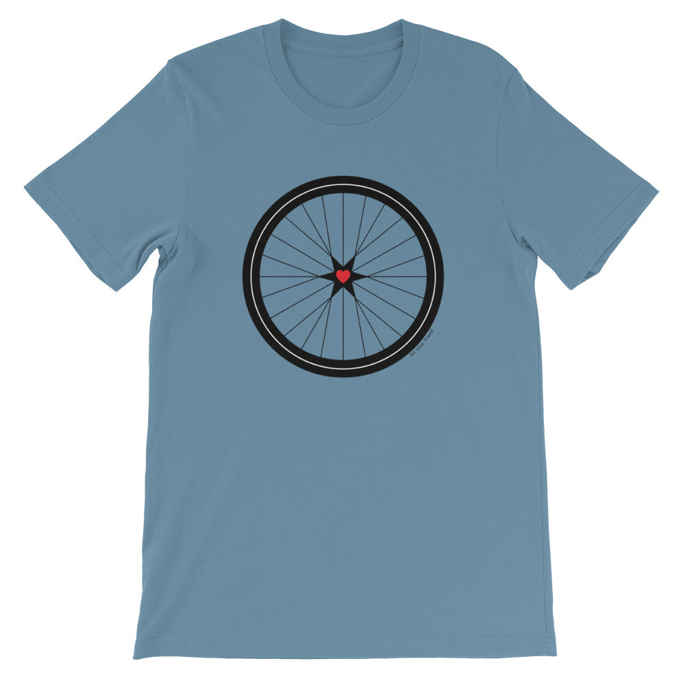 Image of BICYCLE LOVE - Short-Sleeve Unisex T-Shirt - steel blue OPTION by Art Love Friend.