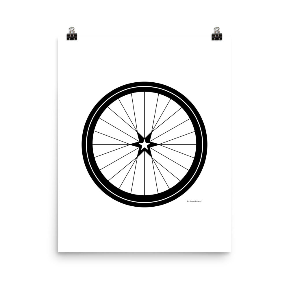 Image of BICYCLE LOVE - Star Wheel poster - 16 x 20 SIZE OPTION by Art Love Friend.