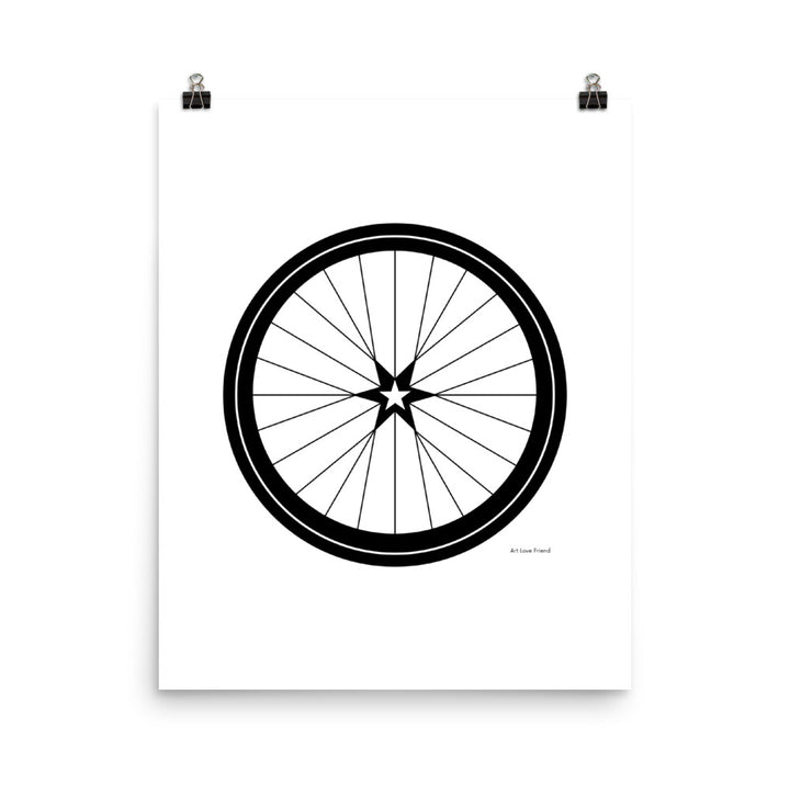 Image of BICYCLE LOVE - Star Wheel poster - 16 x 20 SIZE OPTION by Art Love Friend.