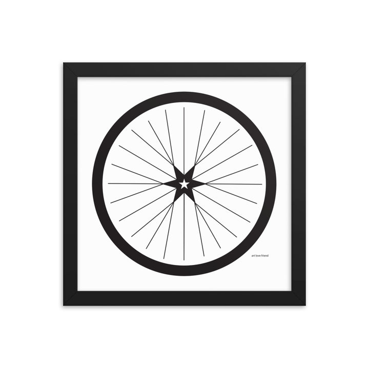 Image of BICYCLE LOVE - Shining Star Wheel Framed Poster - 12 x 12 SIZE OPTION by Art Love Friend.