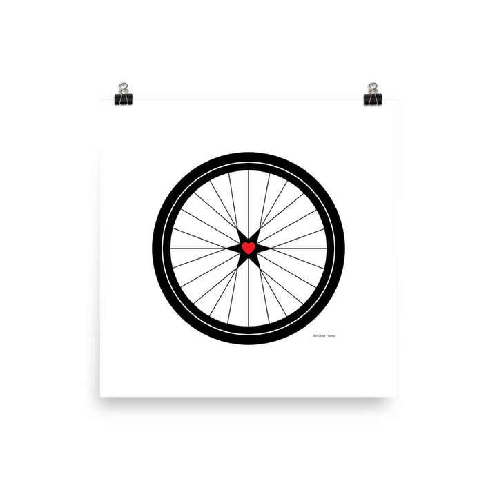 Image of BICYCLE LOVE - Poster - 18 x 18 SIZE OPTION by Art Love Friend.