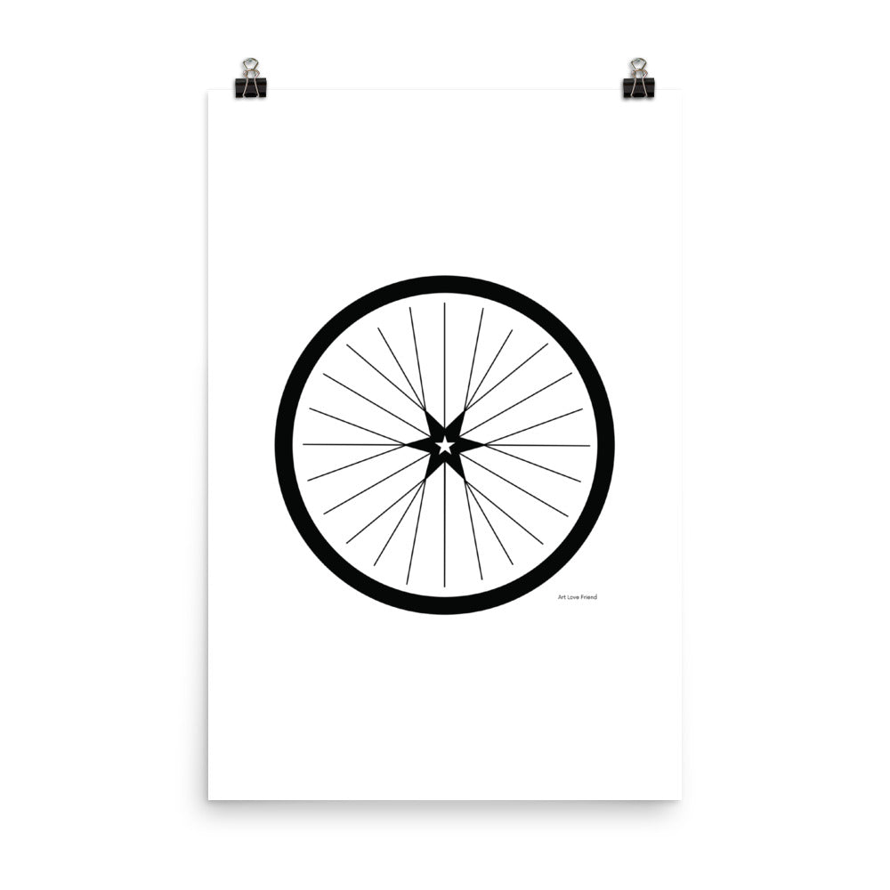 Image of BICYCLE LOVE - Shining Star Wheel Poster - 24 x 35 SIZE OPTION by Art Love Friend.