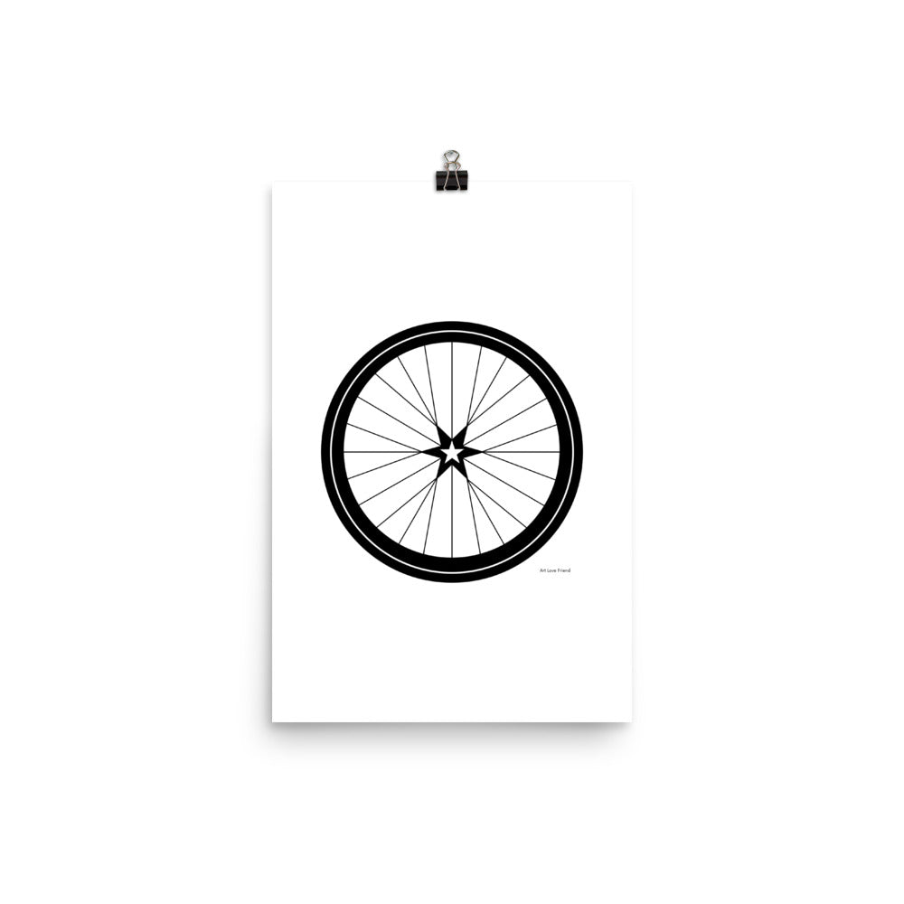 Image of BICYCLE LOVE - Star Wheel poster - 12 x 18 SIZE OPTION by Art Love Friend.