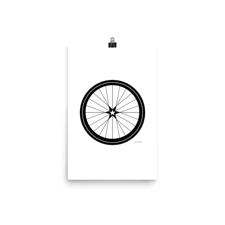 Image of BICYCLE LOVE - Star Wheel poster - 12 x 18 SIZE OPTION by Art Love Friend.