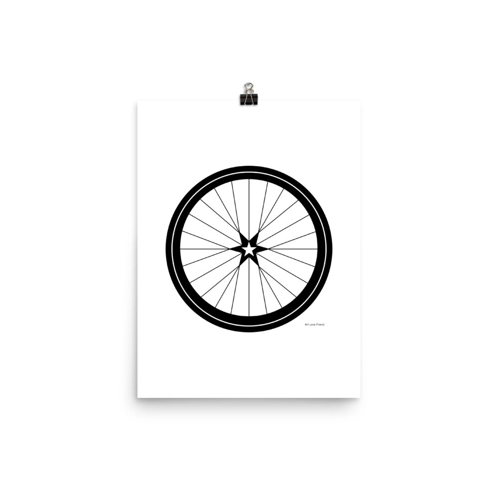 Image of BICYCLE LOVE - Star Wheel poster - 12 x 16 SIZE OPTION by Art Love Friend.