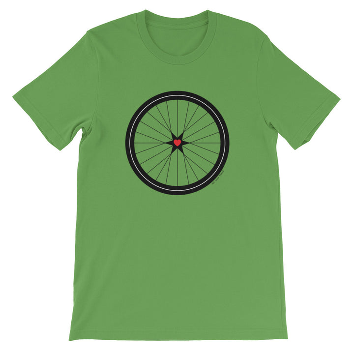 Image of BICYCLE LOVE - Short-Sleeve Unisex T-Shirt - leaf COLOR OPTION by Art Love Friend.