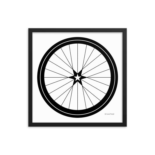 Image of BICYCLE LOVE - Star Wheel Framed poster - 18 x 18 SIZE OPTION by Art Love Friend.