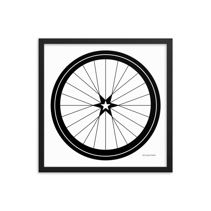Image of BICYCLE LOVE - Star Wheel Framed poster - 18 x 18 SIZE OPTION by Art Love Friend.