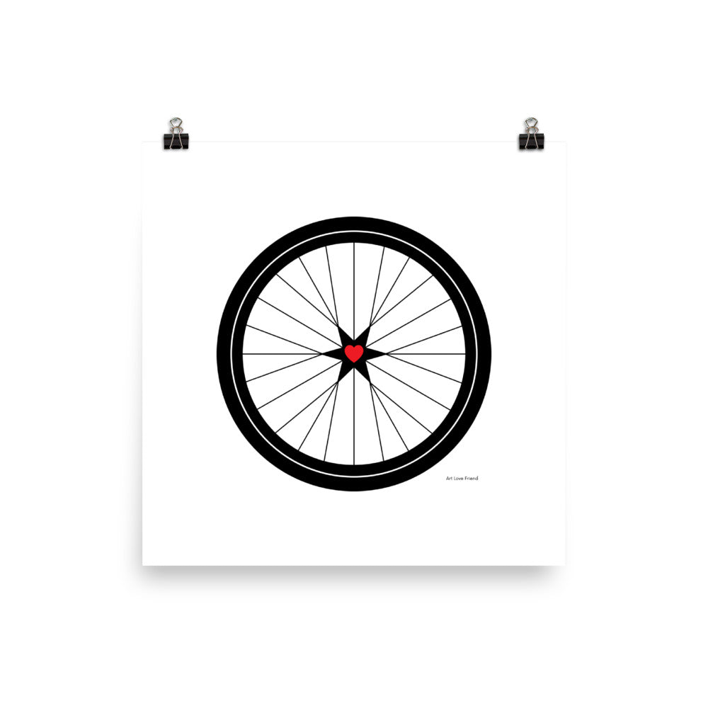 Image of BICYCLE LOVE - Poster - 16 x 16 SIZE OPTION by Art Love Friend.