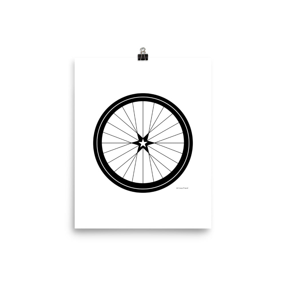 Image of BICYCLE LOVE - Star Wheel poster - 8 x 10 SIZE OPTION by Art Love Friend.