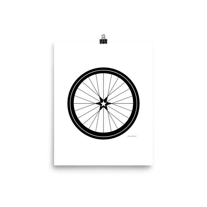 Image of BICYCLE LOVE - Star Wheel poster - 8 x 10 SIZE OPTION by Art Love Friend.