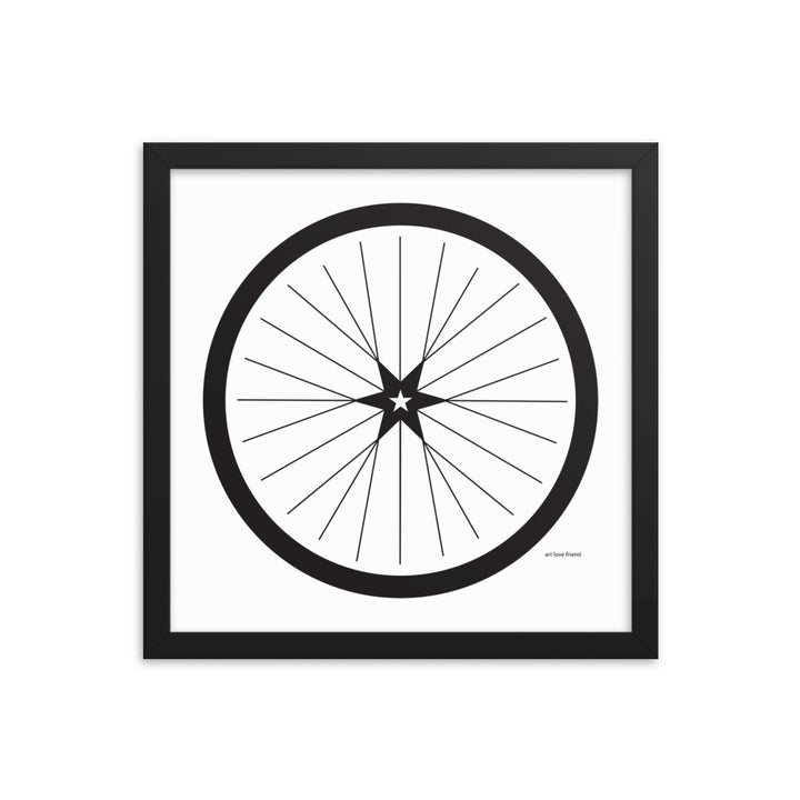 Image of BICYCLE LOVE - Shining Star Wheel Framed Poster - 14 x 14 SIZE OPTION by Art Love Friend.