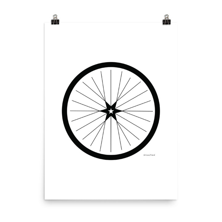 Image of BICYCLE LOVE - Shining Star Wheel Poster - 18 x 24 SIZE OPTION by Art Love Friend.