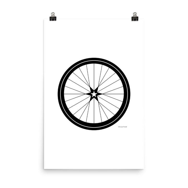 Image of BICYCLE LOVE - Star Wheel poster - 24 x 36 SIZE OPTION by Art Love Friend.