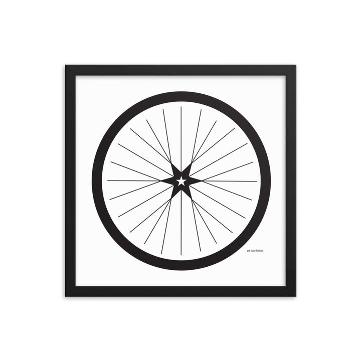 Image of BICYCLE LOVE - Shining Star Wheel Framed Poster - 16 x 16 SIZE OPTION by Art Love Friend.